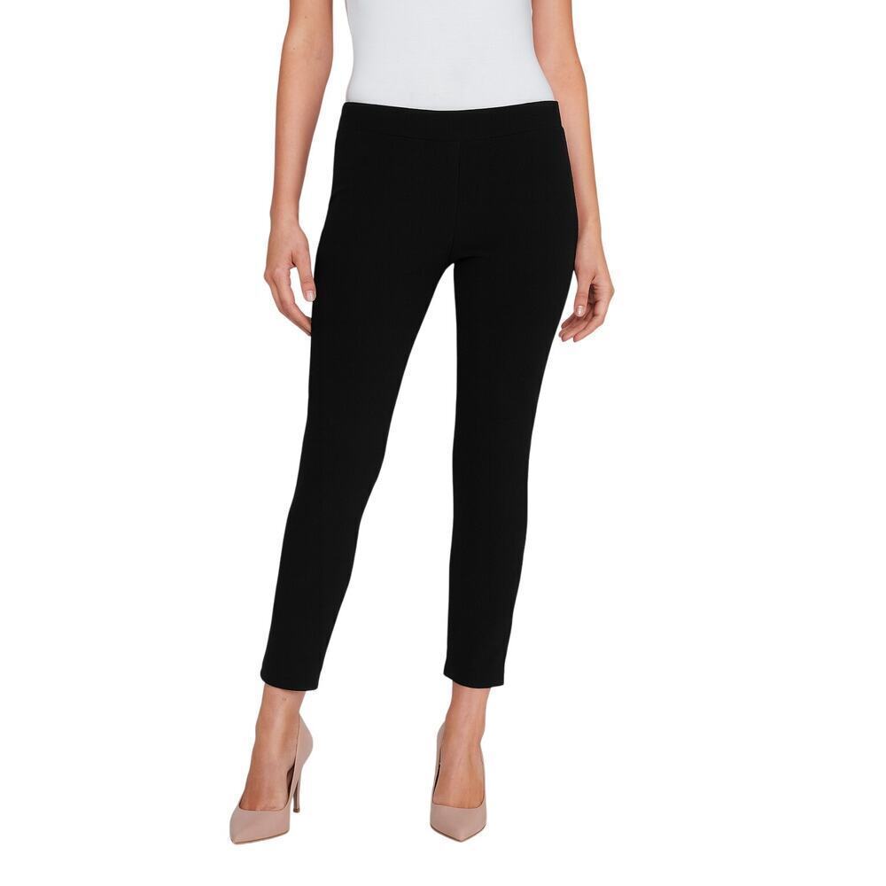 Eileen Fisher Low Rise Textured Crepe Pants Slim Fit Black size Small